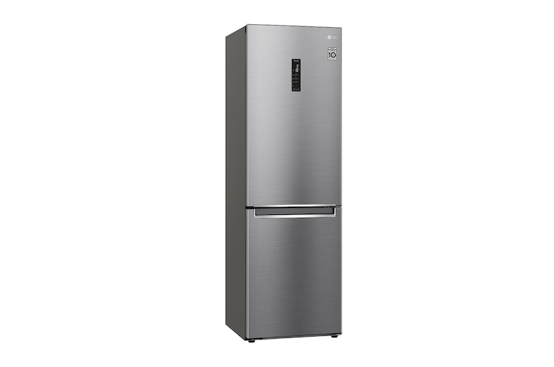LG 1.86M 341L Kombinerad kyl/frys(Shiny Steel) - Energiklass D, Door Cooling™ och Smart Diagnosis™ med Wi-Fi, GBB61PZFGN