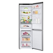 LG 1.86M 341L Kombinerad kyl/frys(Shiny Steel) - Energiklass D, Nature Fresh, Door Cooling+™ och Smart Diagnosis™, GBB61PZGGN