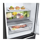 LG 2.03M 384L Kombinerad kyl/frys(Matte Black Stainless Steel) - Energiklass D, Nature Fresh, Door Cooling+™ och Smart Diagnosis™, GBB62MCGGN