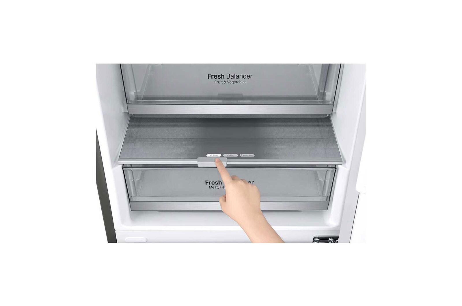 LG 1.86M 341L Kombinerad kyl/frys(Shiny Steel) - Energiklass E, Door Cooling™, GBB71PZEMN