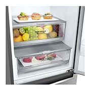 LG 1.86M 341L Kombinerad kyl/frys(Shiny Steel) - Energiklass E, Door Cooling™, GBB71PZEMN