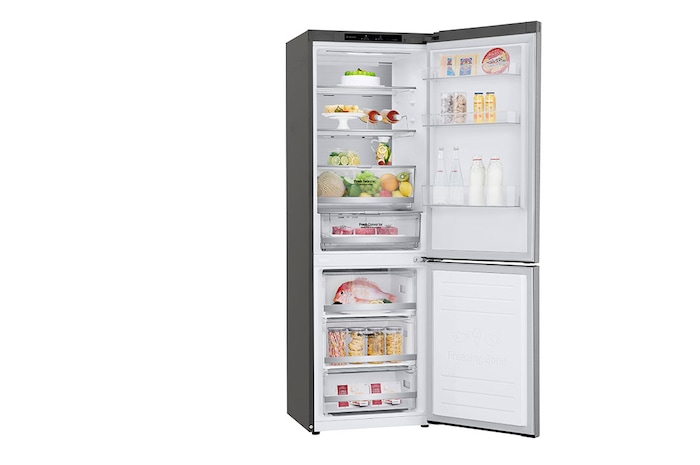 LG 1.86M 341L Kombinerad kyl/frys(Shiny Steel) - Energiklass D, Door Cooling™ och Smart Diagnosis™, GBB71PZVGN