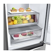 LG 1.86M 341L Kombinerad kyl/frys(Shiny Steel) - Energiklass D, Door Cooling™ och Smart Diagnosis™, GBB71PZVGN