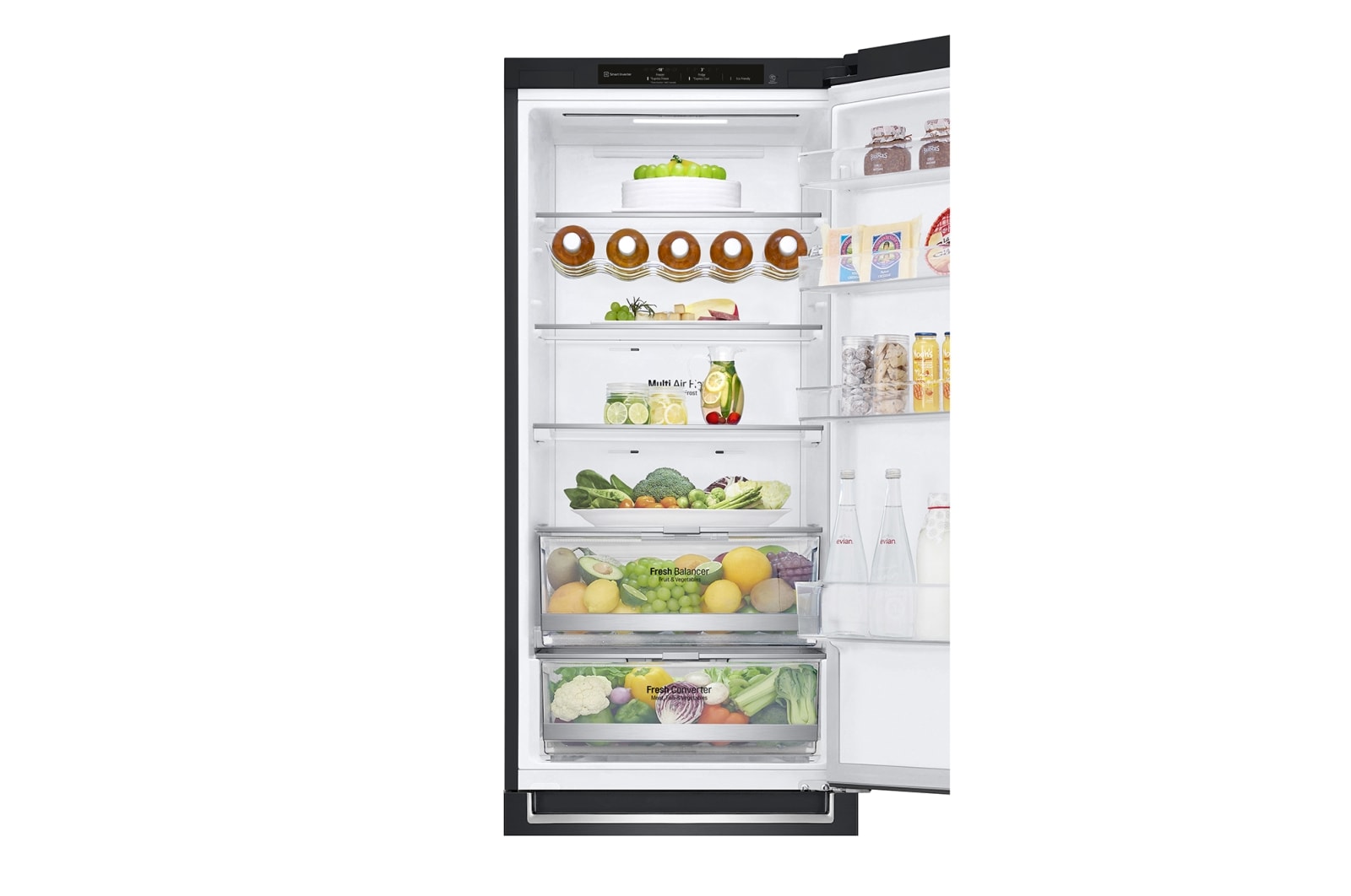 LG 2.03M 384L Kombinerad kyl/frys(Matte Black) - Energiklass D, Door Cooling™, GBB72MCEGN