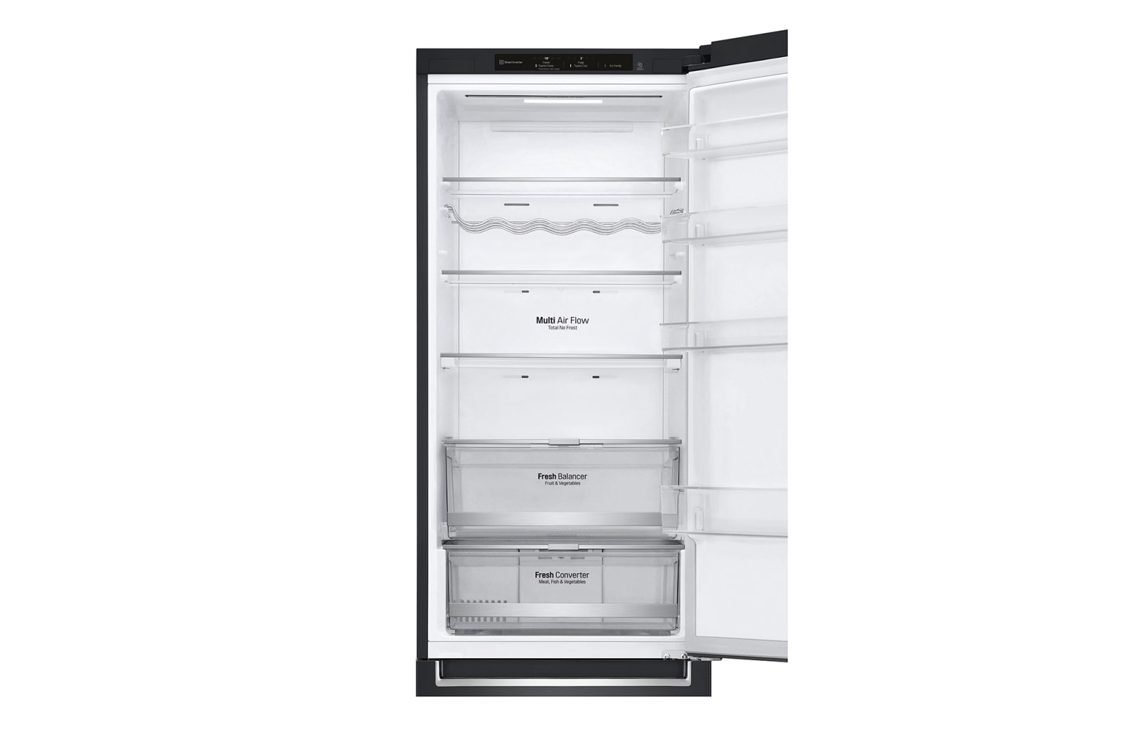 LG 2.03M 384L Kombinerad kyl/frys(Matte Black) - Energiklass D, Door Cooling™, GBB72MCEGN