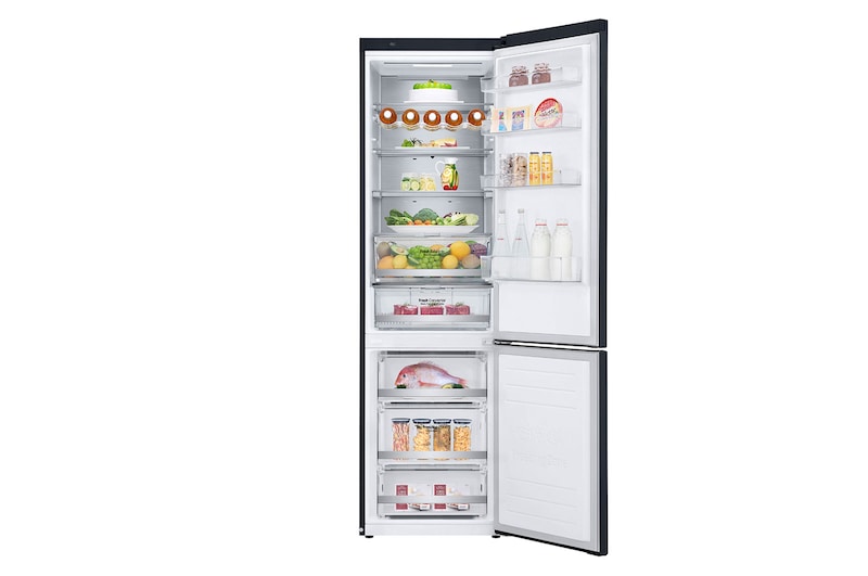 LG 2.03M 384L Kombinerad kyl/frys(Matte Black) - Energiklass D, Door Cooling™ och Smart Diagnosis™ med Wi-Fi, GBB72MCUFN