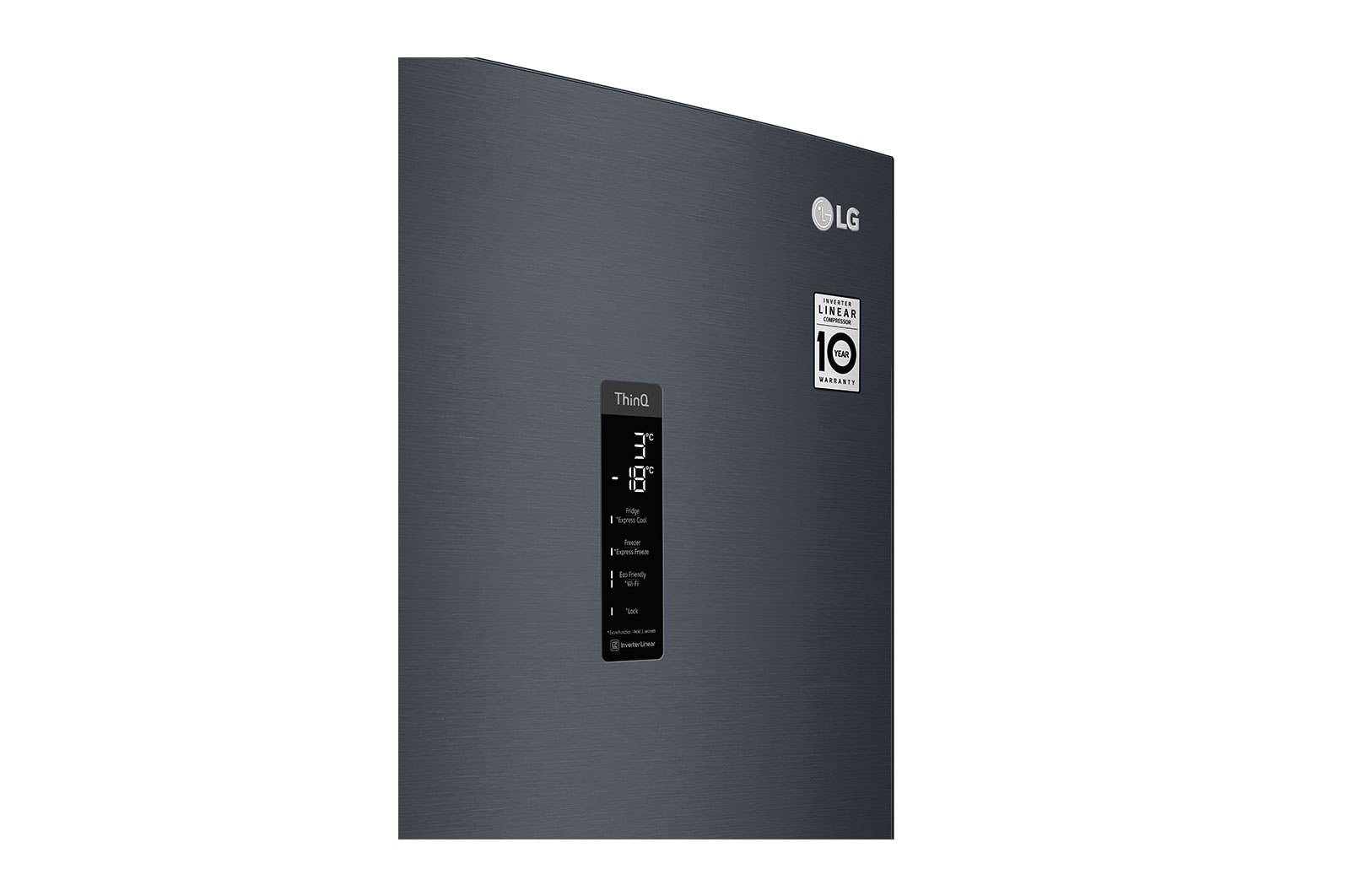 LG 2.03M 384L Kombinerad kyl/frys(Matte Black) - Energiklass D, Door Cooling™ och Smart Diagnosis™ med Wi-Fi, GBB72MCUGN