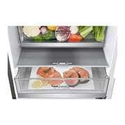 LG 2.03M 384L Kombinerad kyl/frys(Shiny Steel) - Energiklass D, Door Cooling™, GBB72PZEGN