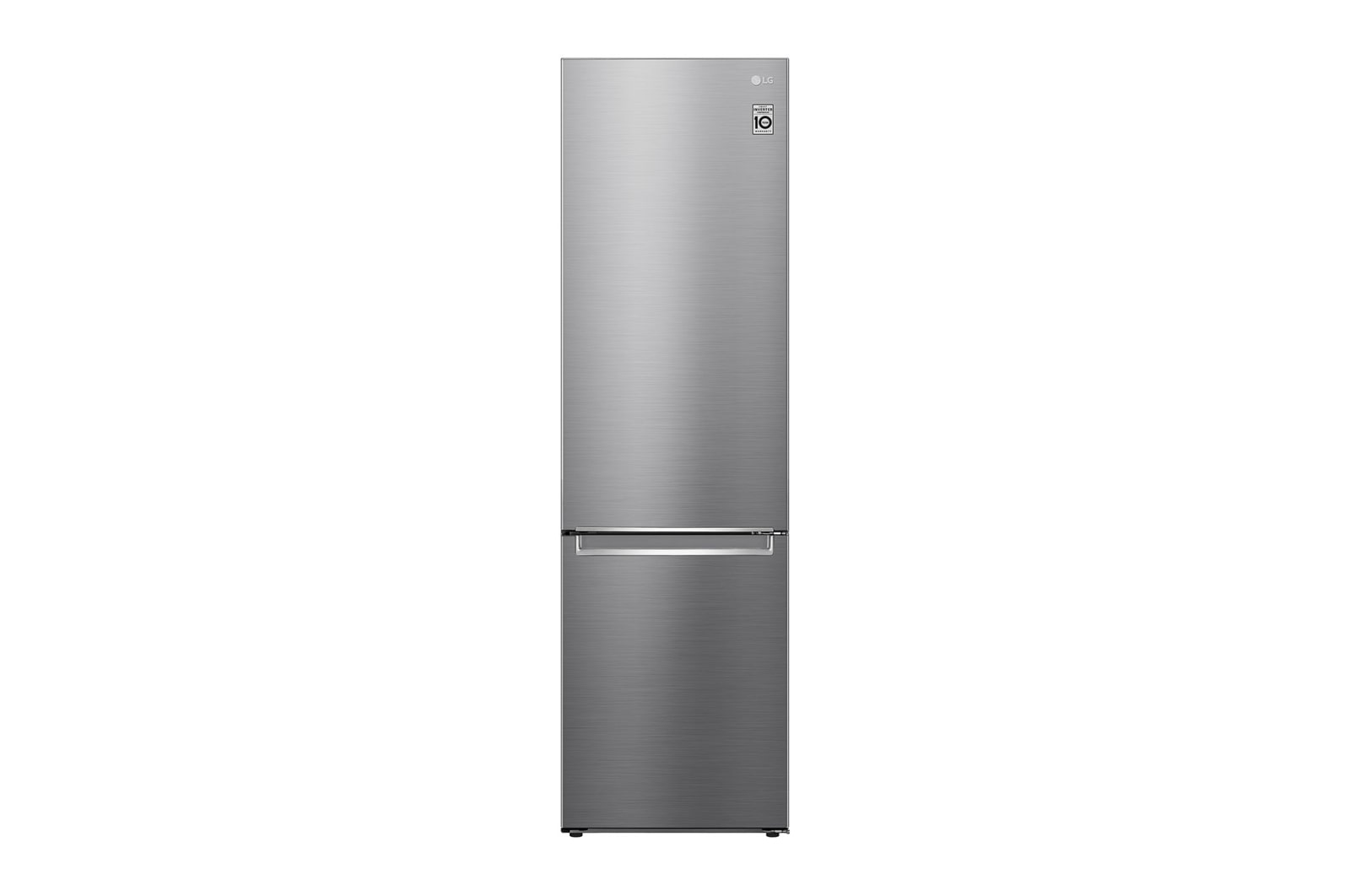 Vy framifrån av 2.03M 384L Kombinerad kyl/frys(Shiny Steel) - Energiklass D, Door Cooling™ GBB72PZEGN