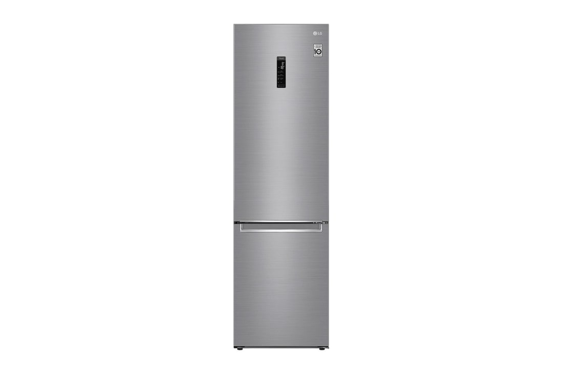 LG 2.03M 384L Kombinerad kyl/frys(Shiny Steel) - Energiklass D, Door Cooling™ och Smart Diagnosis™ med Wi-Fi, GBB72PZUGN