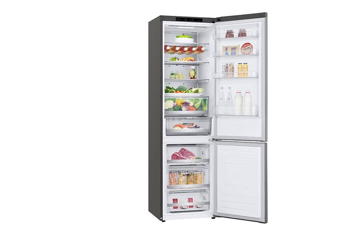 LG 2.03M 384L Kombinerad kyl/frys(Shiny Steel) - Energiklass D, Door Cooling™ och Smart Diagnosis™ , GBB72PZVGN