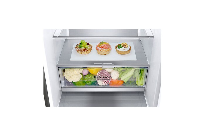 LG 2.03M 384L Kombinerad kyl/frys(Shiny Steel) - Energiklass D, Door Cooling™ och Smart Diagnosis™ , GBB72PZVGN