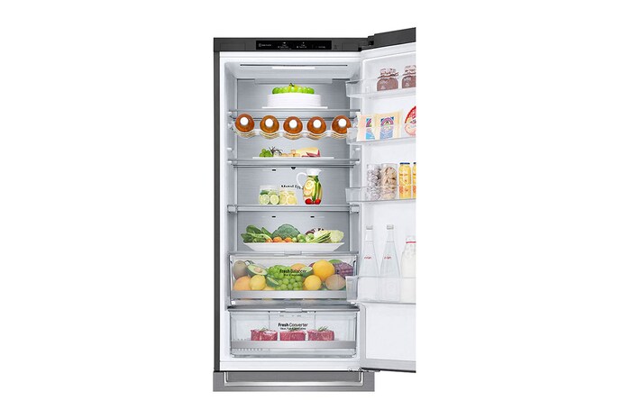 LG 2.03M 384L Kombinerad kyl/frys(Shiny Steel) - Energiklass D, Door Cooling™ och Smart Diagnosis™ , GBB72PZVGN