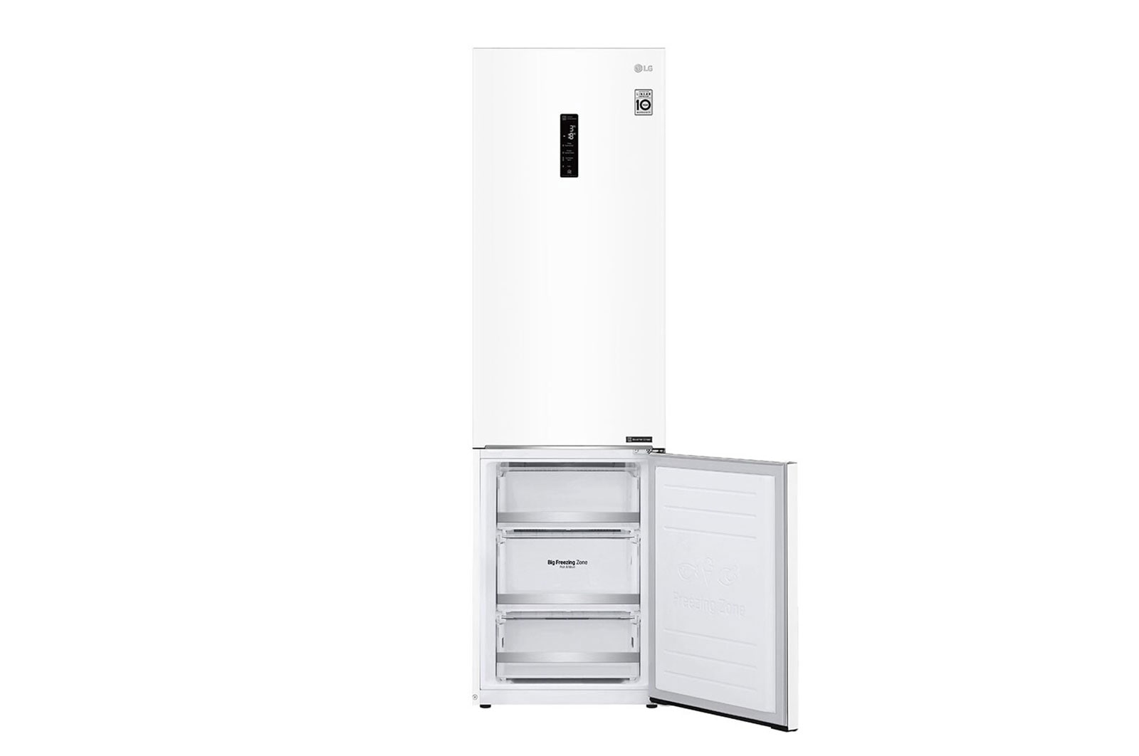 LG 2.03M 384L Kombinerad kyl/frys(Vit) - Energiklass E, Door Cooling™ och Smart Diagnosis™ med Wi-Fi, GBB72SWDMN