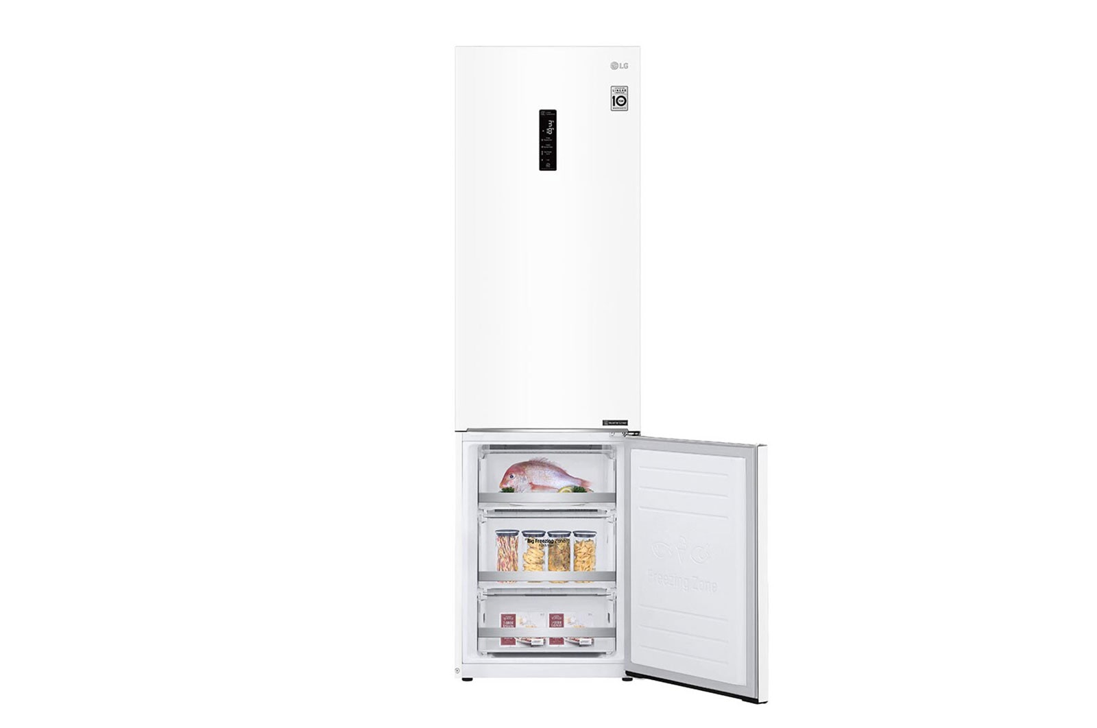 LG 2.03M 384L Kombinerad kyl/frys(Vit) - Energiklass E, Door Cooling™ och Smart Diagnosis™ med Wi-Fi, GBB72SWDMN