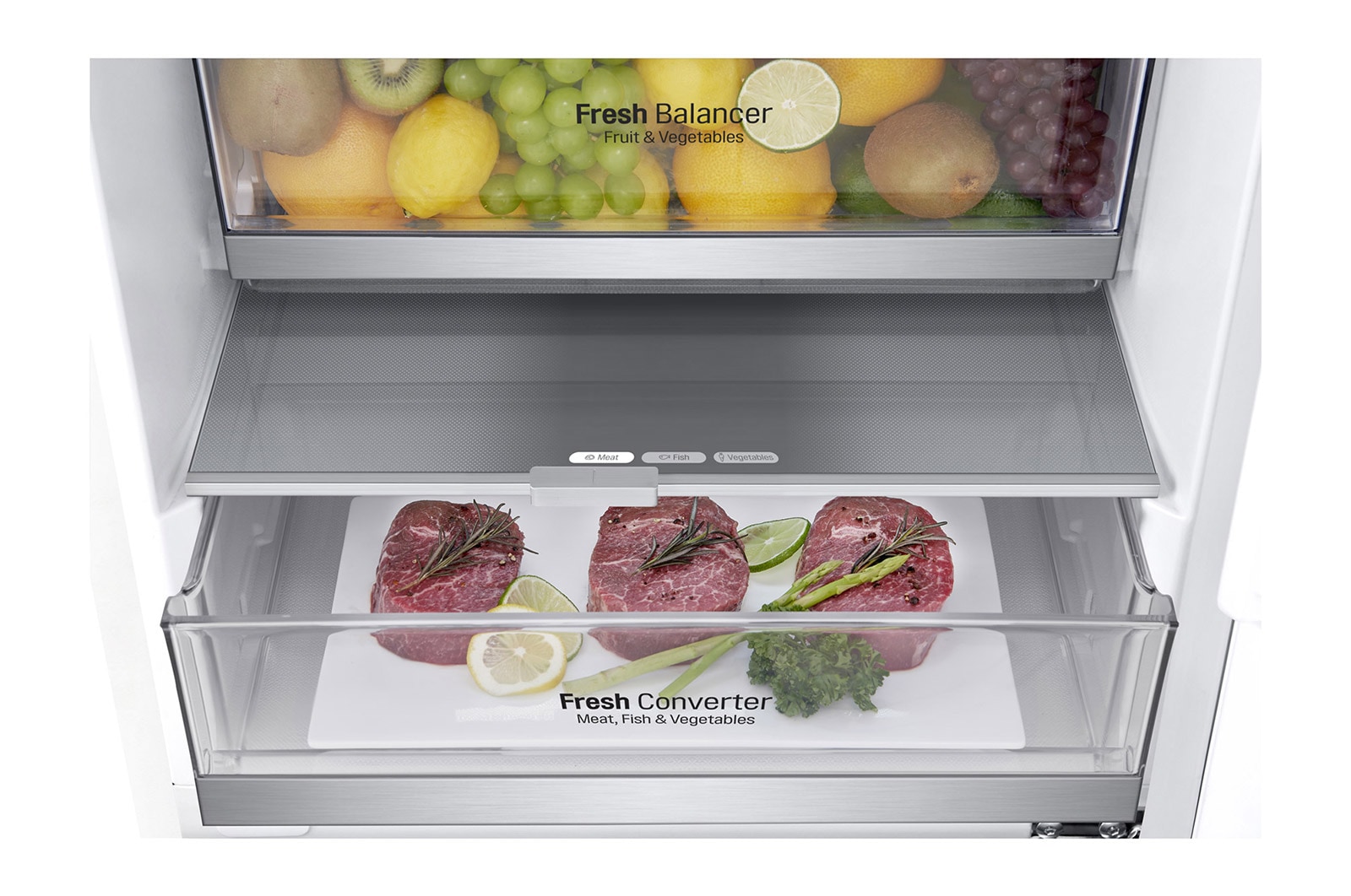 LG 2.03M 384L Kombinerad kyl/frys(Vit) - Energiklass D, Door Cooling™, GBB72SWEGN