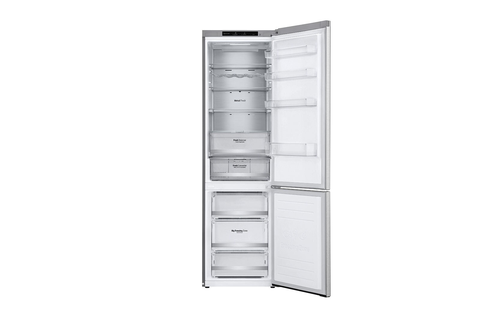 LG 2.03M 381L Kombinerad kyl/frys(Metal Sorbet) - Energiklass A (A-20%), Nature Fresh, Door Cooling⁺™ och Smart Diagnosis™ , GBB92MBB3P