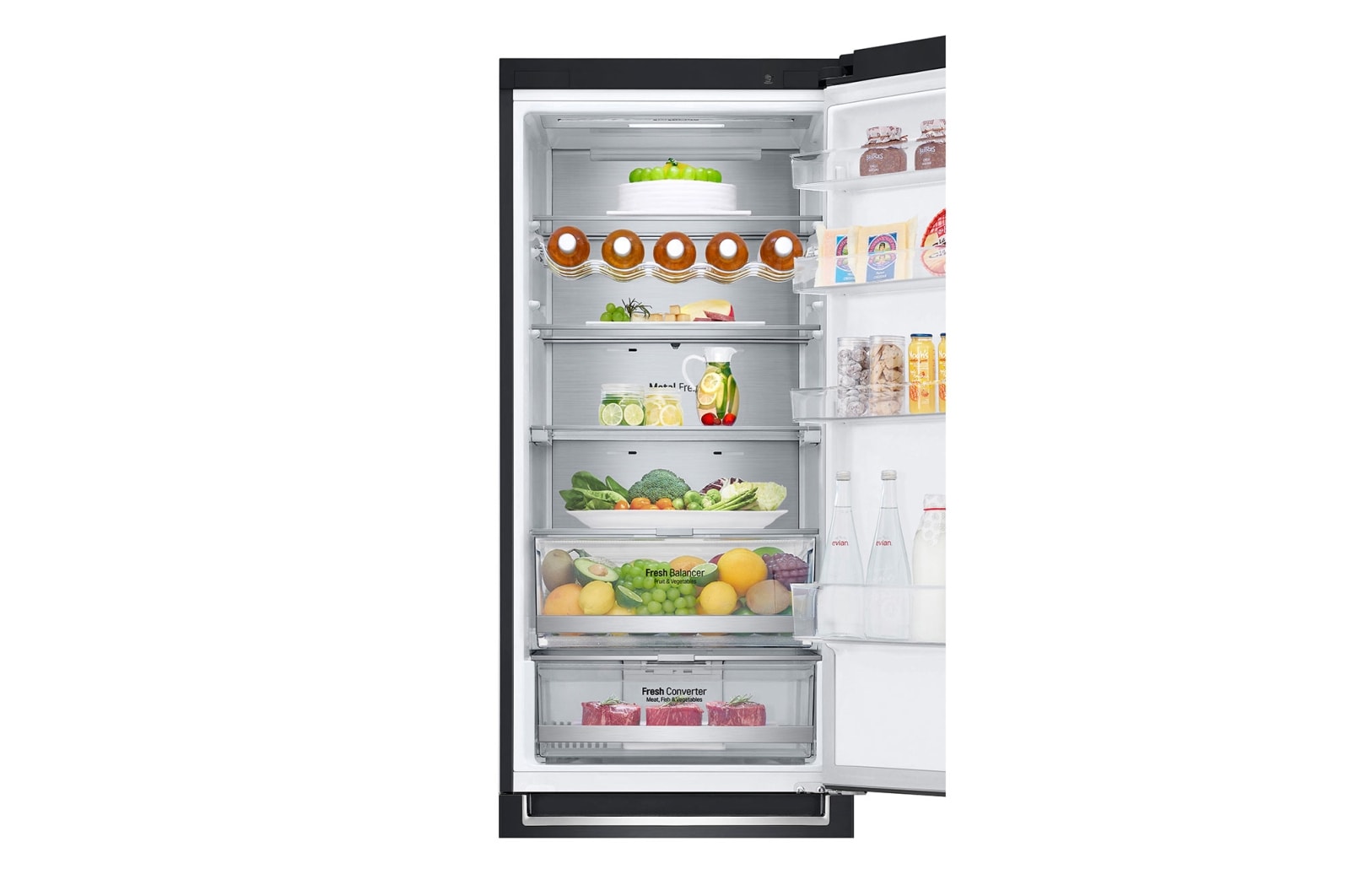 LG 2.03M 384L Kombinerad kyl/frys(Matte Black) - Energiklass B, Door Cooling™ och Smart Diagnosis™ med Wi-Fi, GBB92MCABP