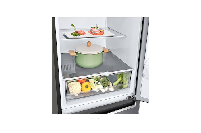 LG GBP61DSPGN 1.86M 341L Kombinerad kyl/frys(Dark Silver) - Energiklass D, Door Cooling™och Smart Diagnosis™, GBP61DSPGN