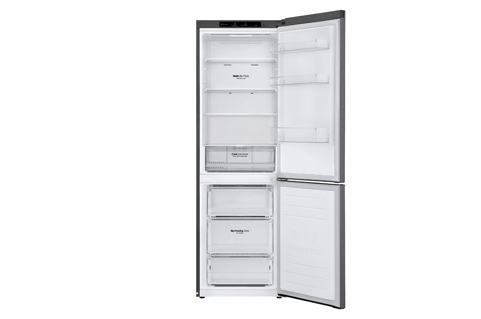 LG GBP61DSPGN 1.86M 341L Kombinerad kyl/frys(Dark Silver) - Energiklass D, Door Cooling™och Smart Diagnosis™, GBP61DSPGN