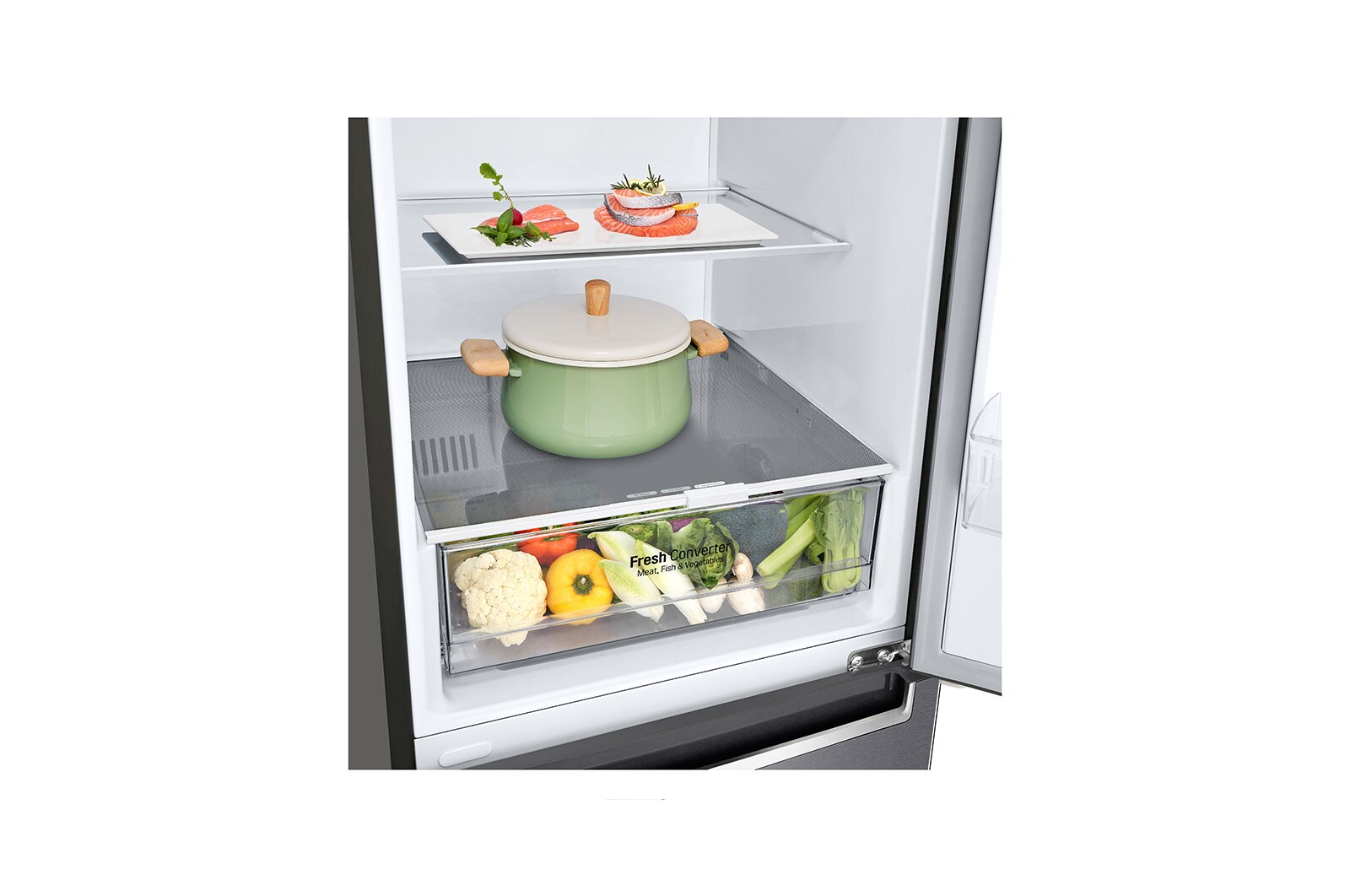 LG GBP61DSPGN 1.86M 341L Kombinerad kyl/frys(Dark Silver) - Energiklass D, Door Cooling™och Smart Diagnosis™, GBP61DSPGN