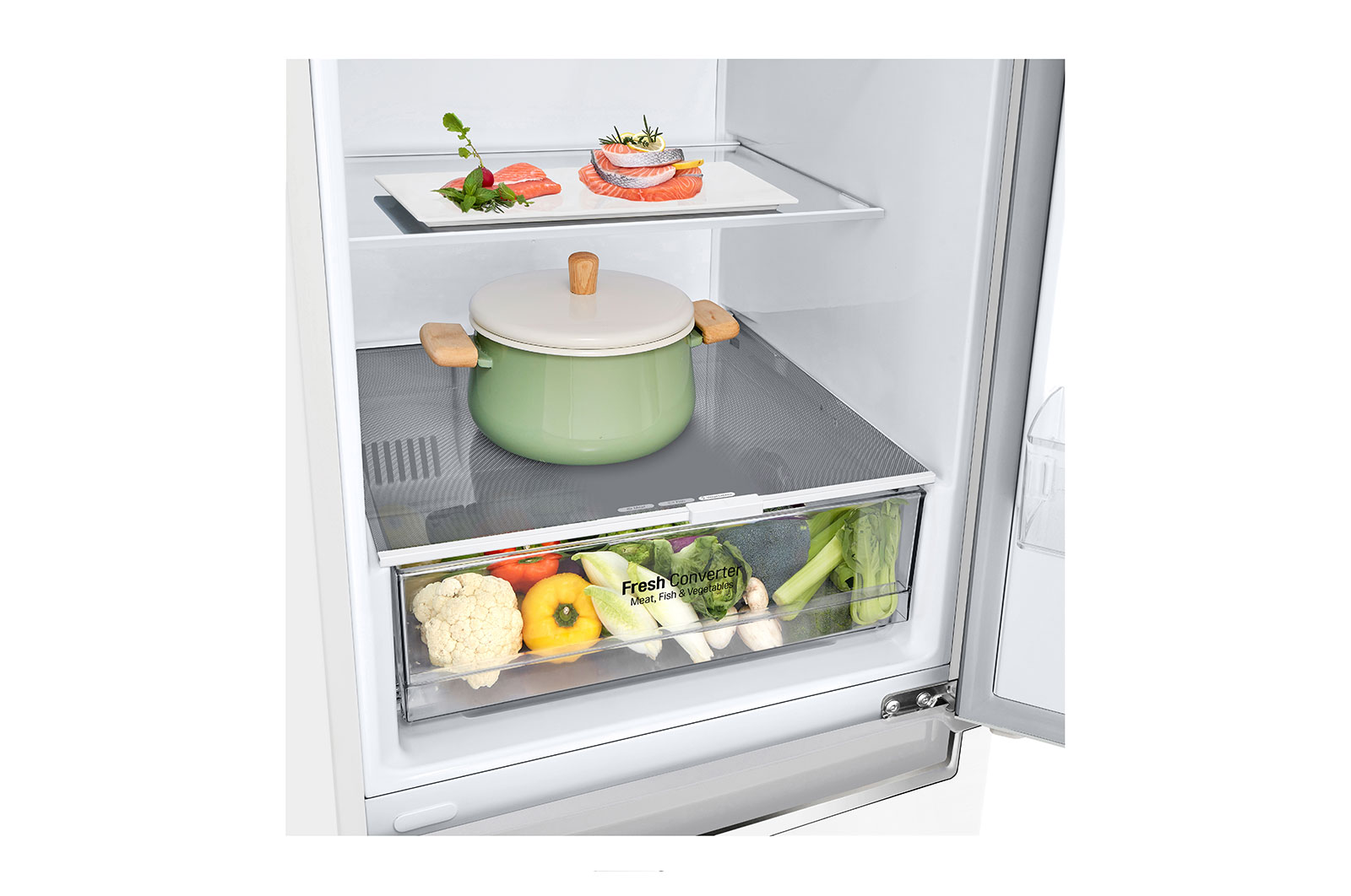 LG GBP61SWPGN 1.86M 341L Kombinerad kyl/frys(Vit) - Energiklass D, Door Cooling™och Smart Diagnosis™, GBP61SWPGN