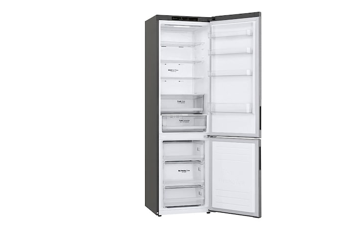 LG 2.03M 384L Kombinerad kyl/frys(Shiny Steel) - Energiklass B, Nature Fresh, Door Cooling+™ och Smart Diagnosis™, GBP62PZNBC