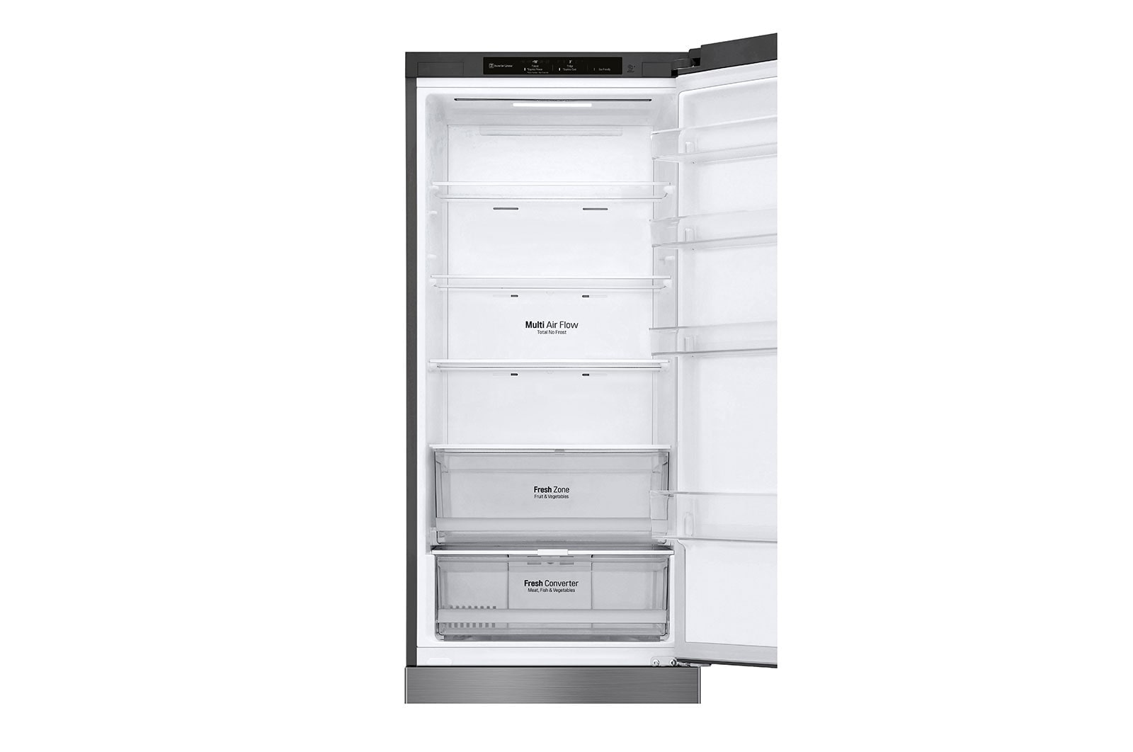 LG 2.03M 384L Kombinerad kyl/frys(Shiny Steel) - Energiklass B, Nature Fresh, Door Cooling+™ och Smart Diagnosis™, GBP62PZNBC