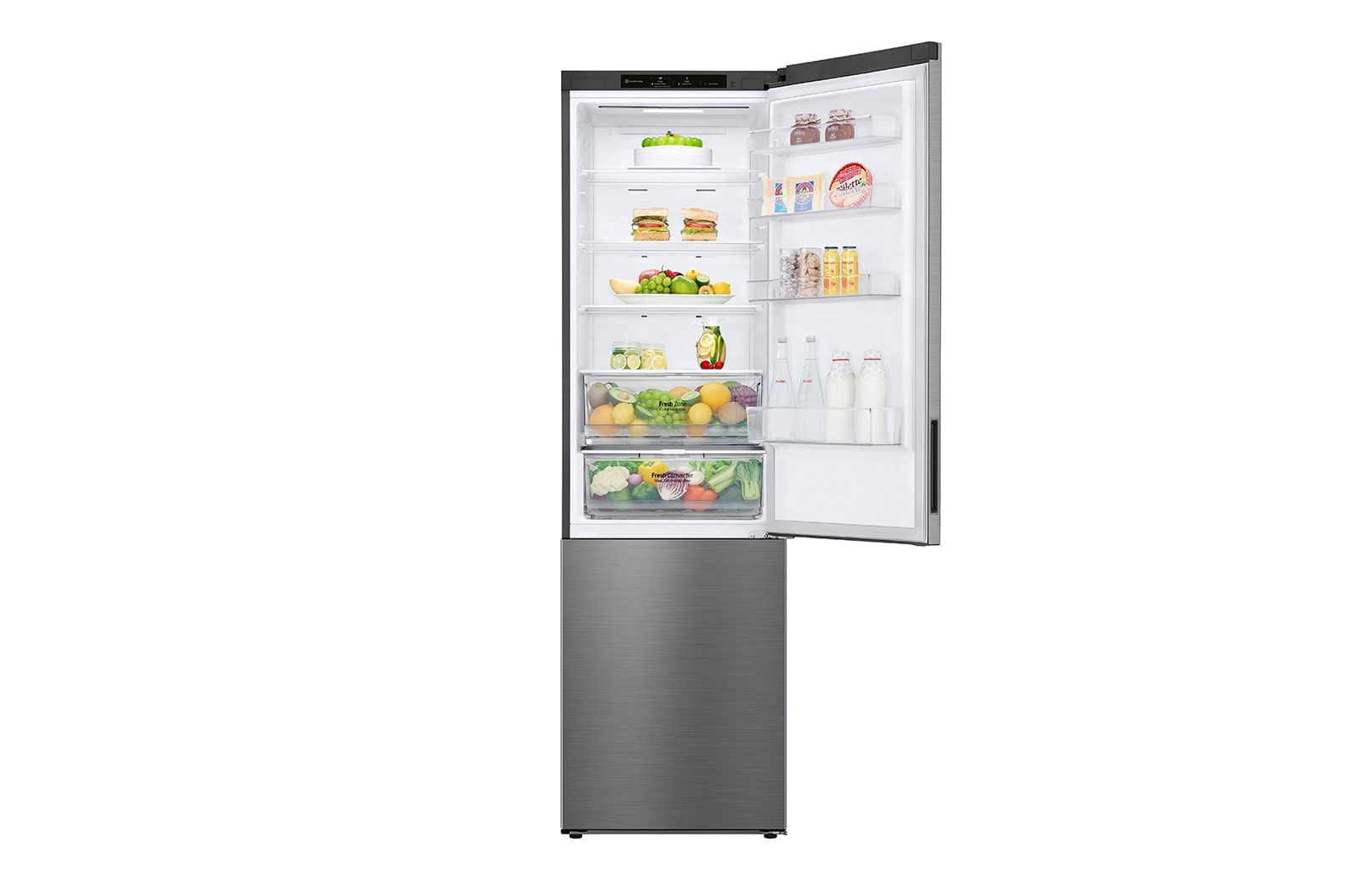 LG GBP62SWNGN 2.03M 384L Kombinerad kyl/frys(Dark Silver) - EnergiklassD, Door Cooling™och Smart Diagnosis™, GBP62DSNGN