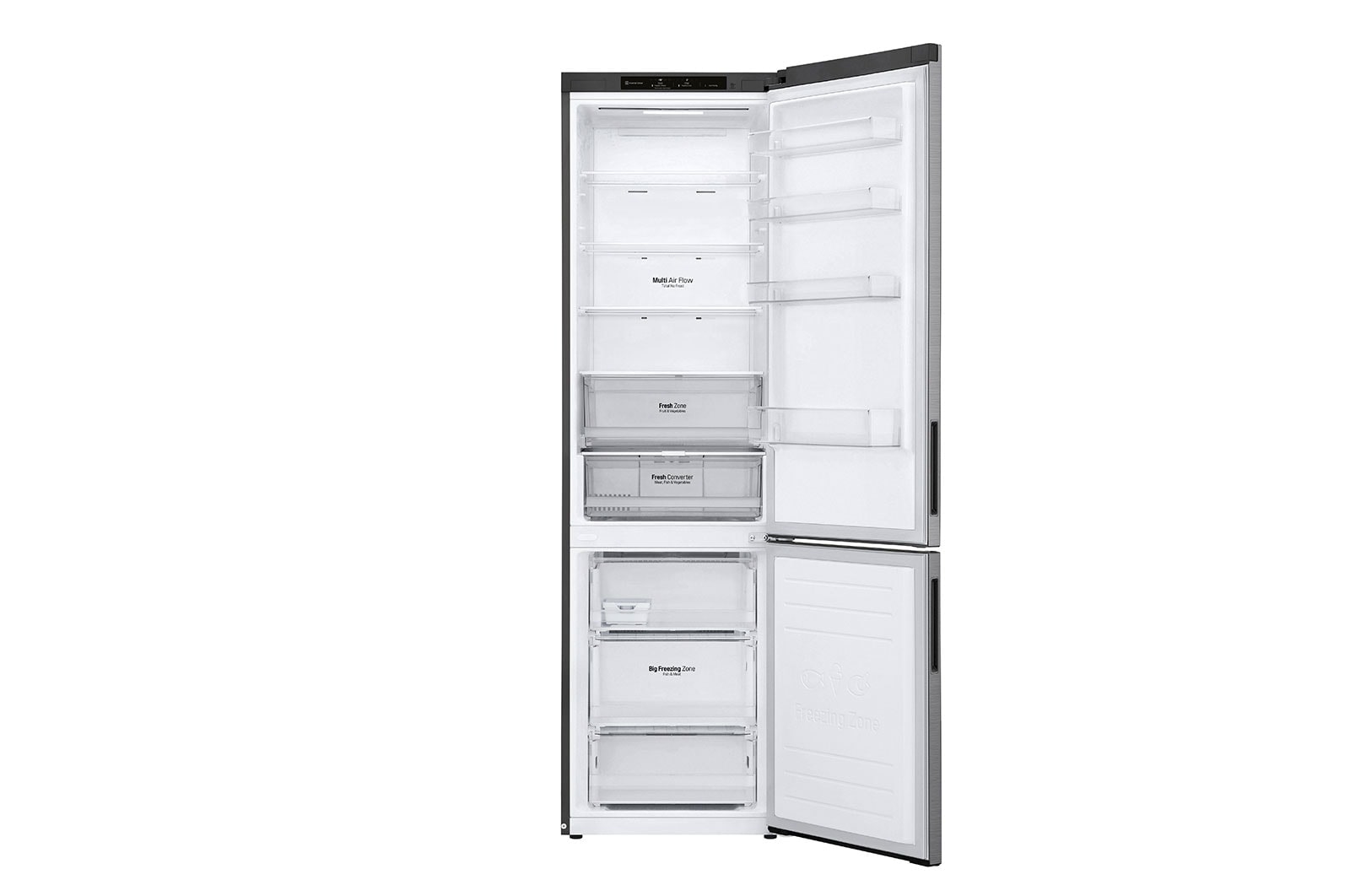 LG GBP62SWNGN 2.03M 384L Kombinerad kyl/frys(Dark Silver) - EnergiklassD, Door Cooling™och Smart Diagnosis™, GBP62DSNGN