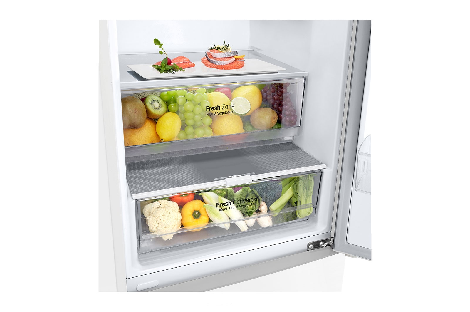 LG GBP62SWNGN 2.03M 384L Kombinerad kyl/frys(Vit) - EnergiklassD, Door Cooling™och Smart Diagnosis™, GBP62SWNGN