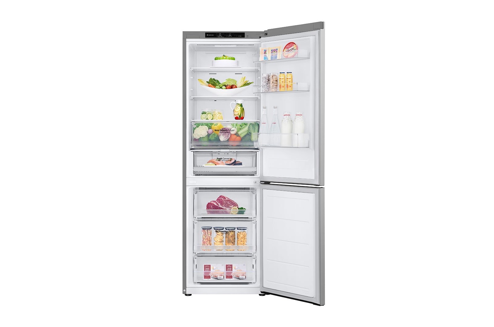 LG 1.86M 344L Kombinerad kyl/frys(Prime Silver) - Energiklass D, GBV3100DPY