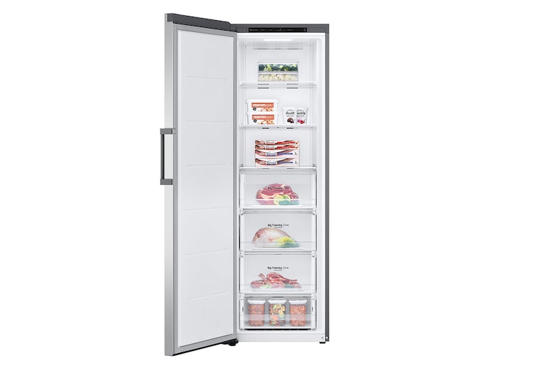 LG Fristående kyl (386L) och frys (324L)-paket (Shiny Steel), Energiklass E, GF41GL51PZ