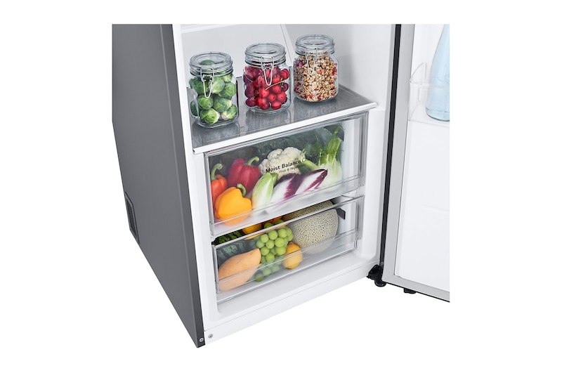 LG Fristående kyl (386L) och frys (324L)-paket (Shiny Steel), Energiklass E, GF41GL51PZ