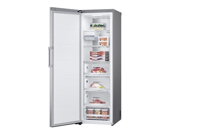 LG 324L Fristående frys (Metal Sorbet) - Energiklass D, Total No Frost, Express Freeze, Smart Diagnosis™ med Wi-Fi, GFM61MBCSF