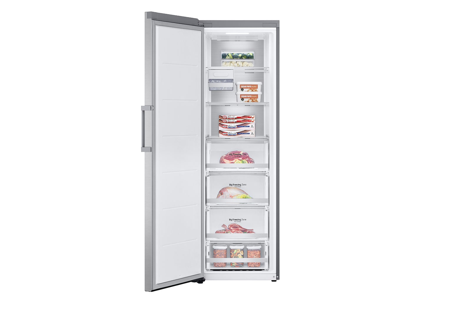 LG 324L Fristående frys (Metal Sorbet) - Energiklass D, Total No Frost, Express Freeze, Smart Diagnosis™ med Wi-Fi, GFM61MBCSF
