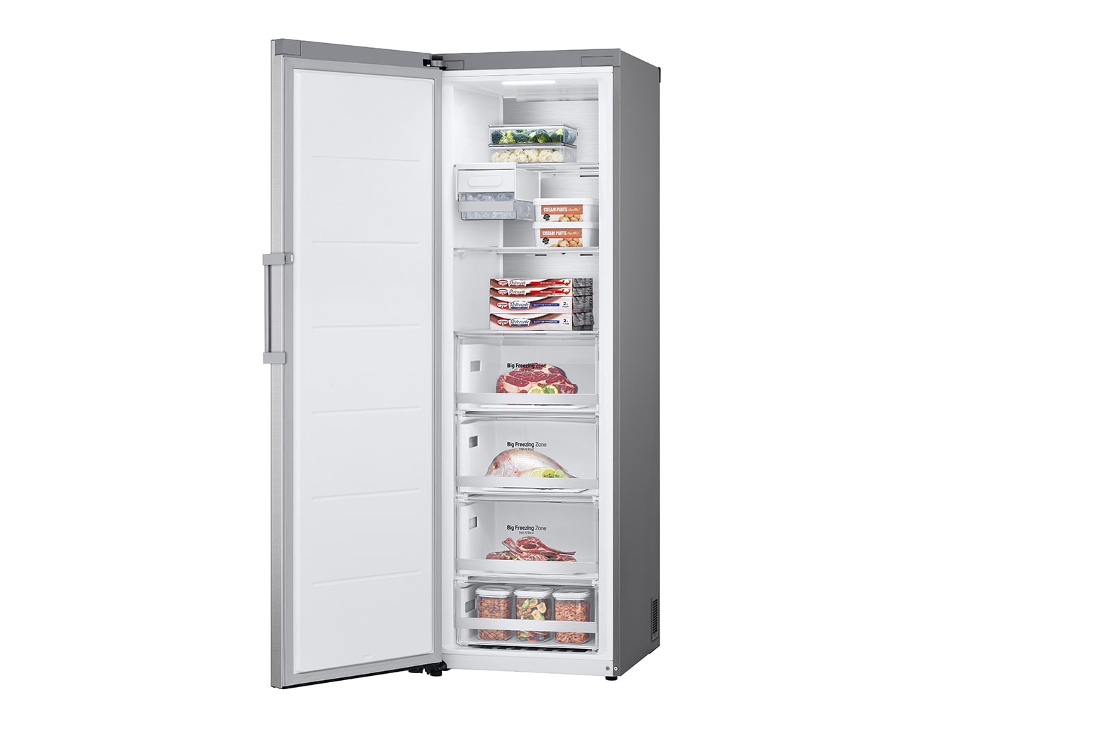 LG 324L Fristående frys (Metal Sorbet) - Energiklass D, Total No Frost, Express Freeze, Smart Diagnosis™ med Wi-Fi, GFM61MBCSF