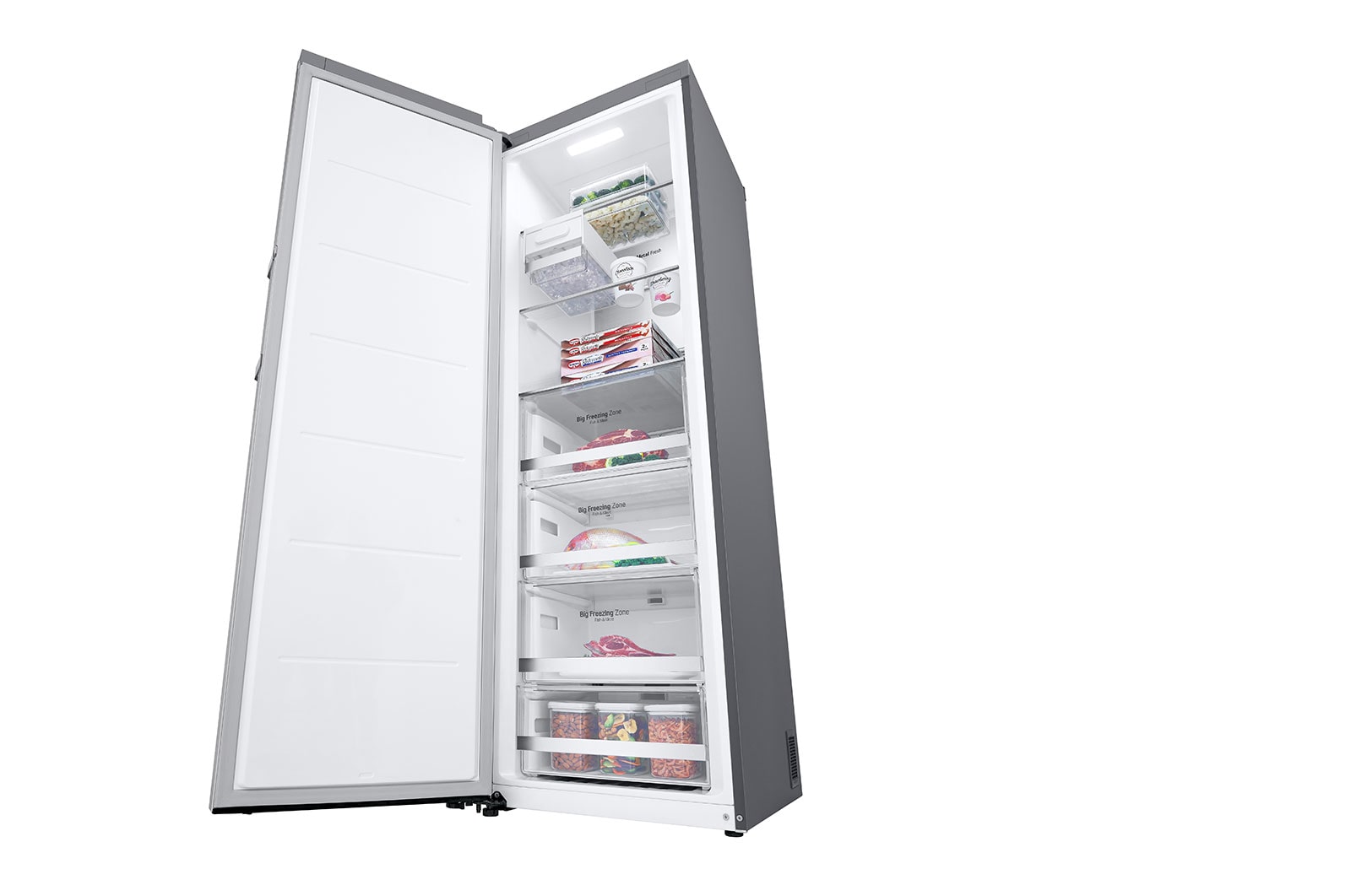 LG 324L Fristående frys (Metal Sorbet) - Energiklass D, Total No Frost, Express Freeze, Smart Diagnosis™ med Wi-Fi, GFM61MBCSF
