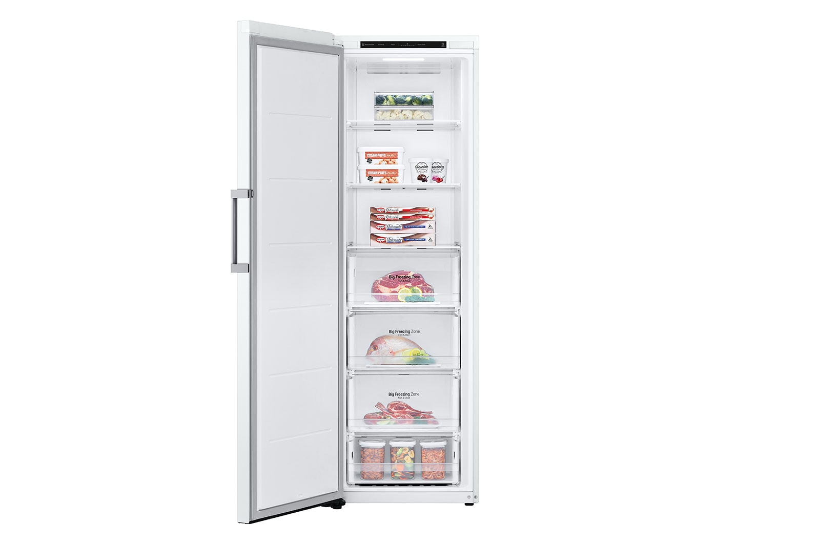 LG 324L Fristående frys (Vit) - Energiklass D, Total No Frost, Express Freeze, GFT41SWGSF
