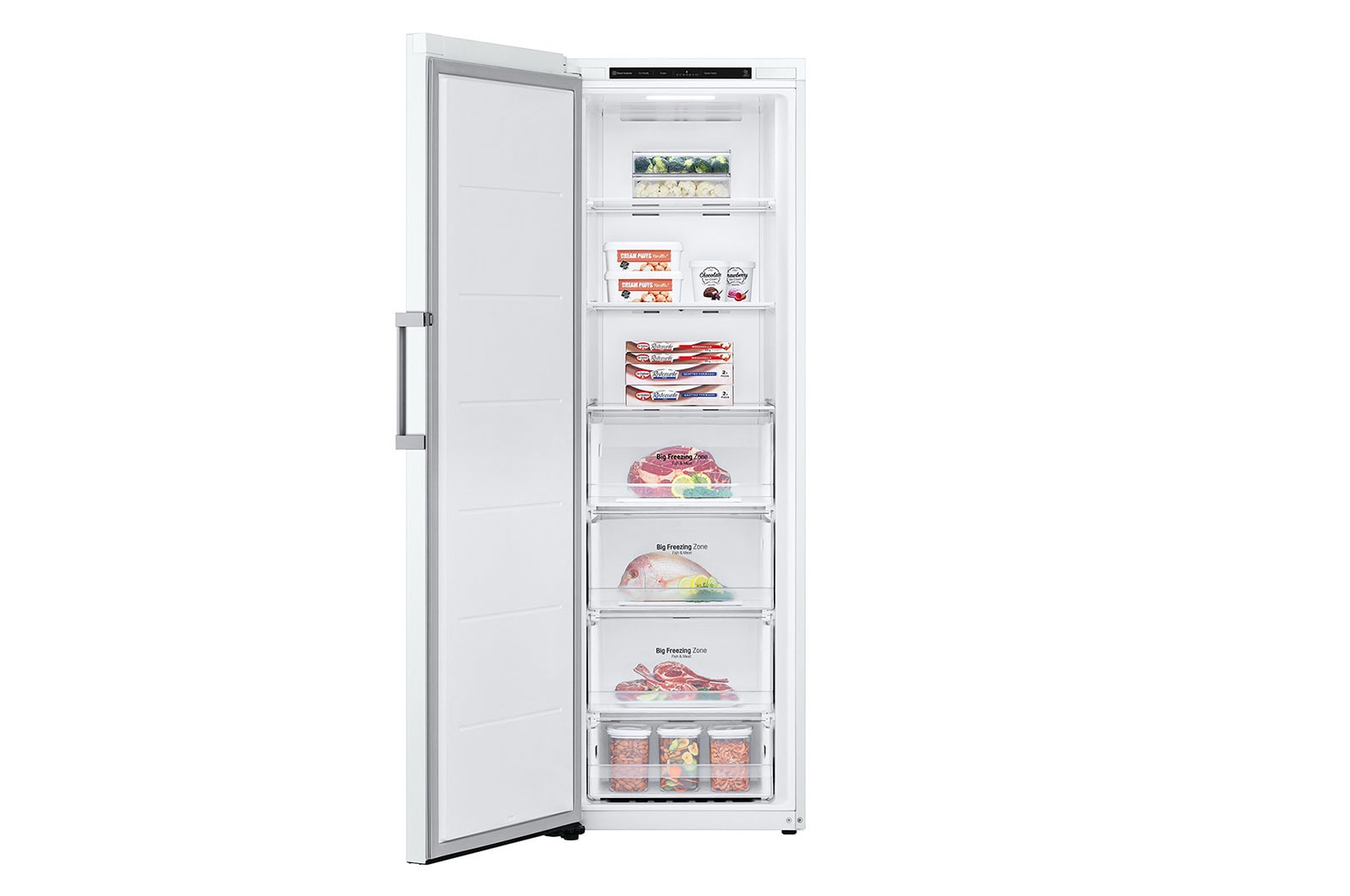 LG 324L Fristående frys (Vit) - Energiklass E, Total No Frost, Express Freeze , GFT41SWGSZ