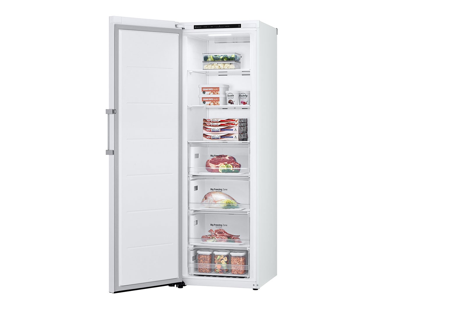 LG 324L Fristående frys (Vit) - Energiklass E, Total No Frost, Express Freeze , GFT41SWGSZ