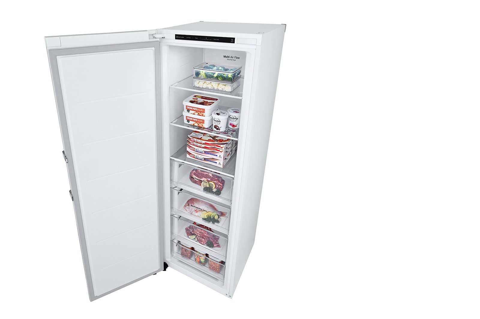 LG 324L Fristående frys (Vit) - Energiklass E, Total No Frost, Express Freeze , GFT41SWGSZ