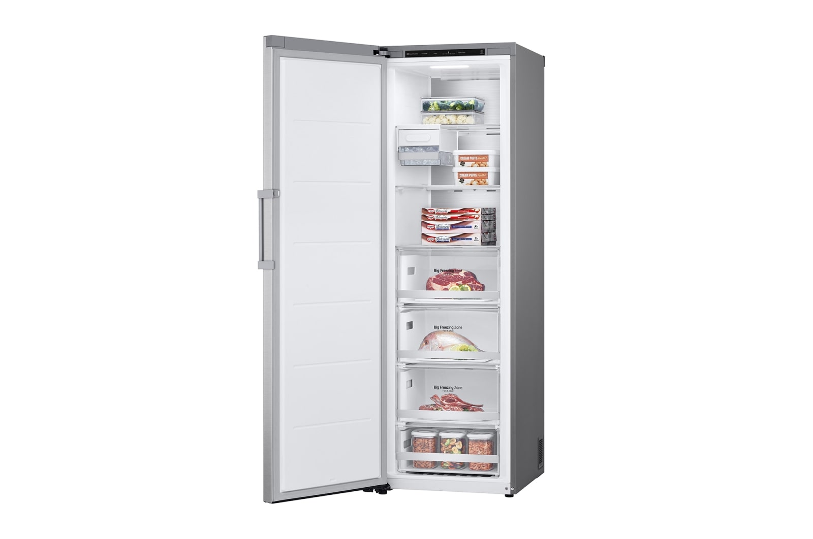 LG 324L Fristående frys (Metal Sorbet) - Energiklass E, Total No Frost, Express Freeze, Smart Diagnosis™, GFT61MBCSZ