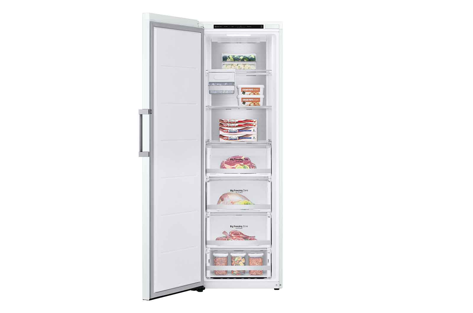 LG 324L Fristående frys (Vit) - Energiklass D, Total No Frost, Express Freeze, Smart Diagnosis™ , GFT61SWCSF