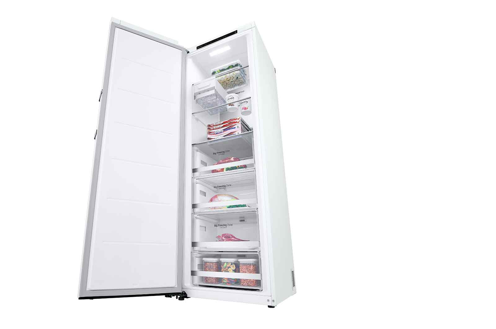 LG 324L Fristående frys (Vit) - Energiklass D, Total No Frost, Express Freeze, Smart Diagnosis™ , GFT61SWCSF