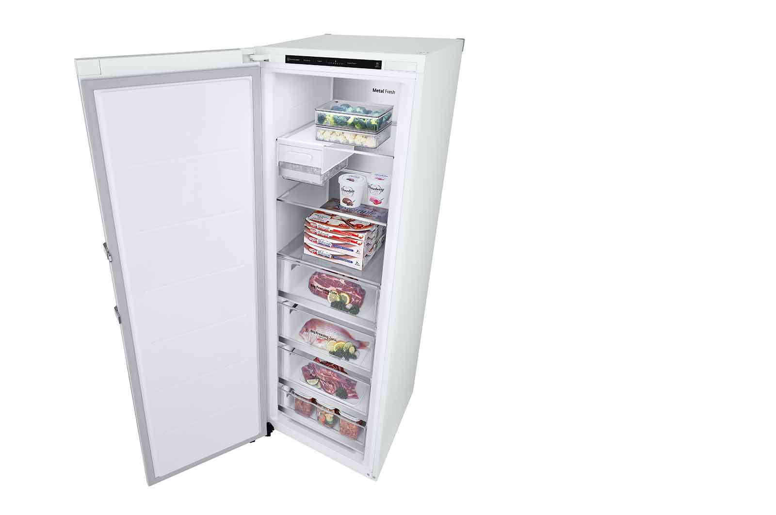 LG 324L Fristående frys (Vit) - Energiklass D, Total No Frost, Express Freeze, Smart Diagnosis™ , GFT61SWCSF