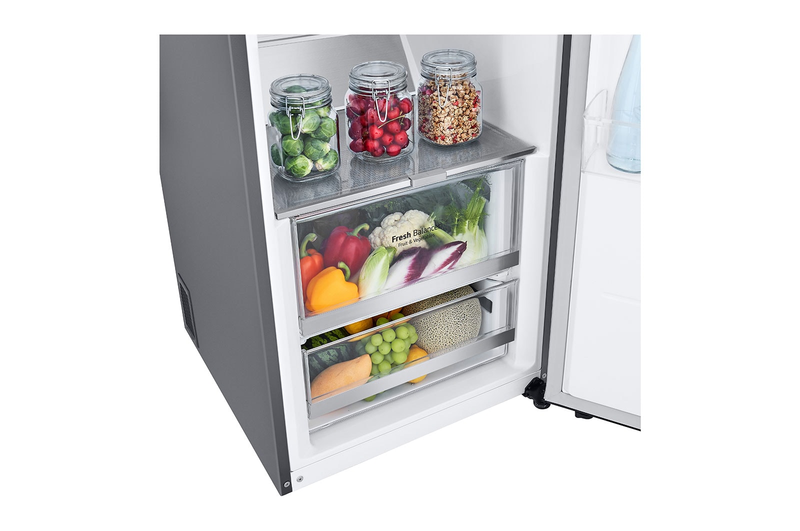 LG 386L Fristående kylskåp (Metal Sorbet) - Energiklass C, Door Cooling™, LINEARCooling™, FRESHBalancer™, Smart Diagnosis™ med Wi-Fi, GLM71MBCSX