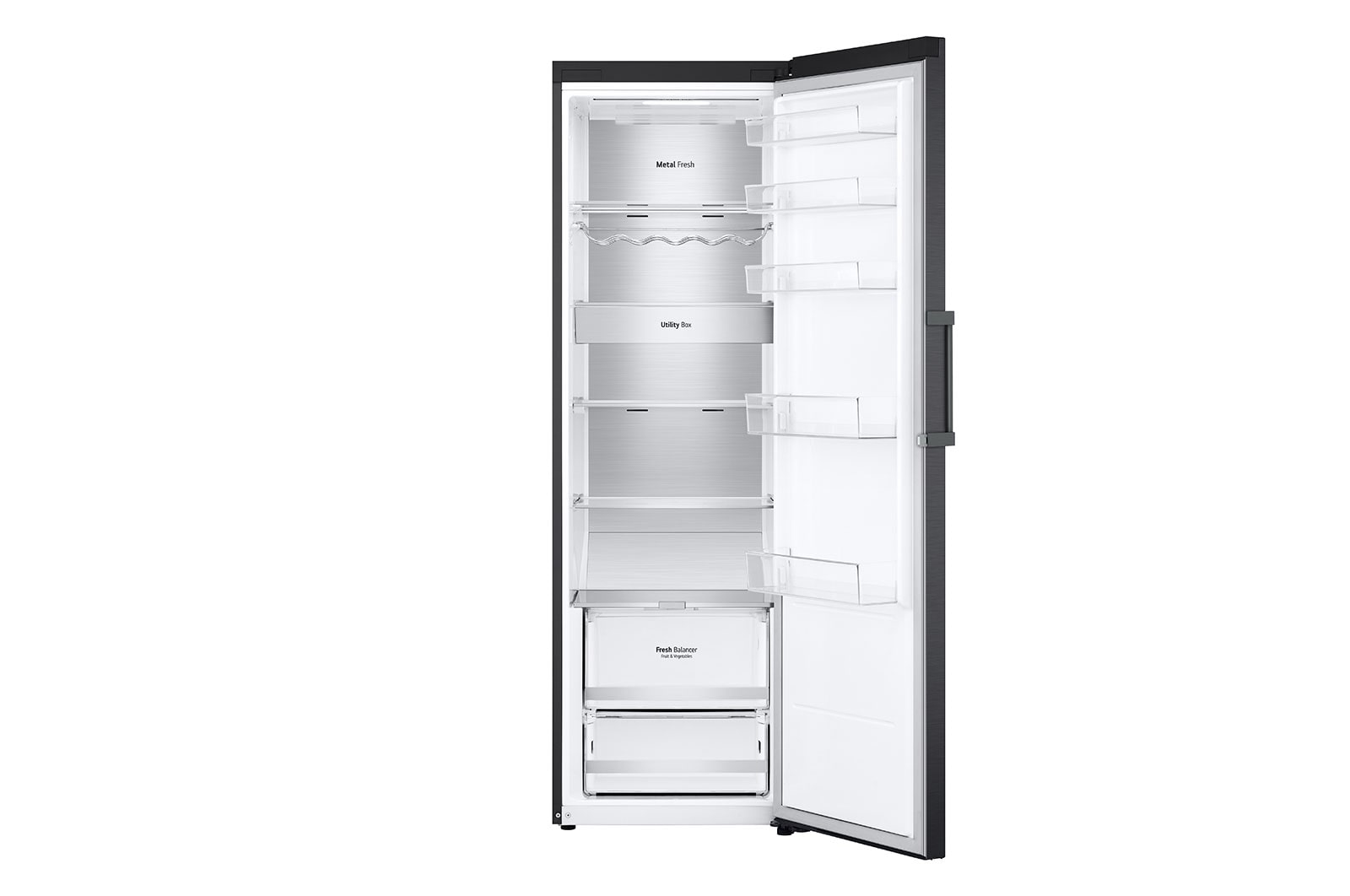 LG 386L Fristående kylskåp (Matte Black) - Energiklass D, Door Cooling™, LINEARCooling™, FRESHBalancer™, Smart Diagnosis™ med Wi-Fi, GLM71MCCSF