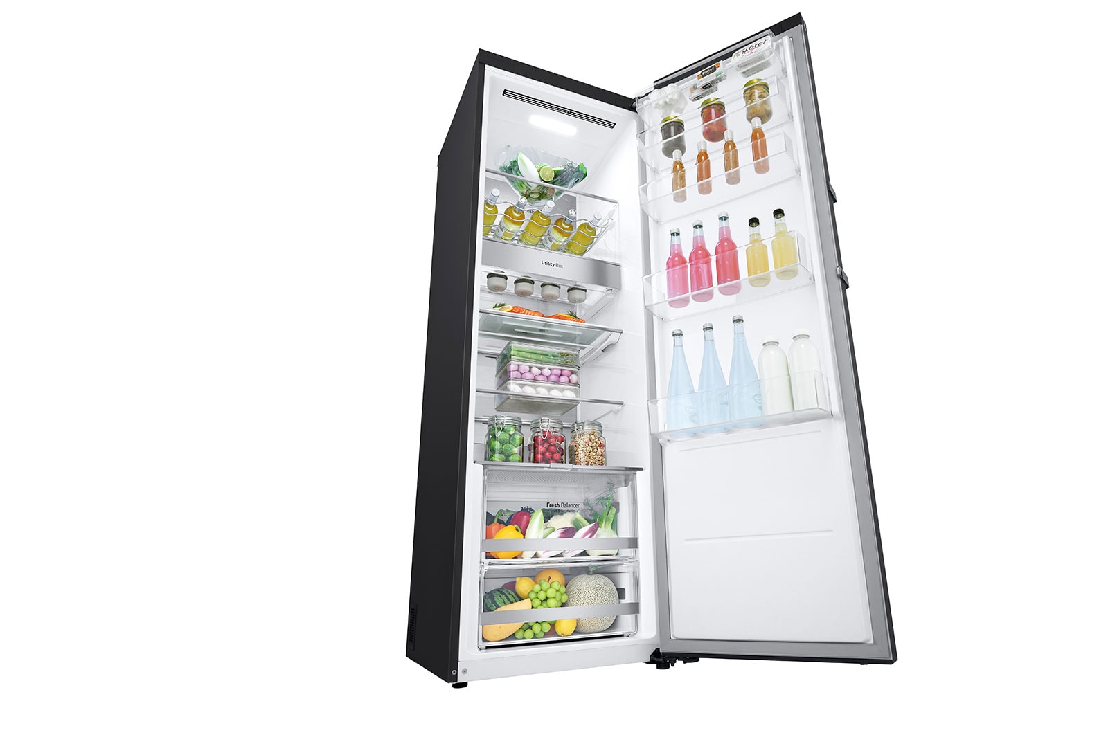 LG 386L Fristående kylskåp (Matte Black) - Energiklass D, Door Cooling™, LINEARCooling™, FRESHBalancer™, Smart Diagnosis™ med Wi-Fi, GLM71MCCSF