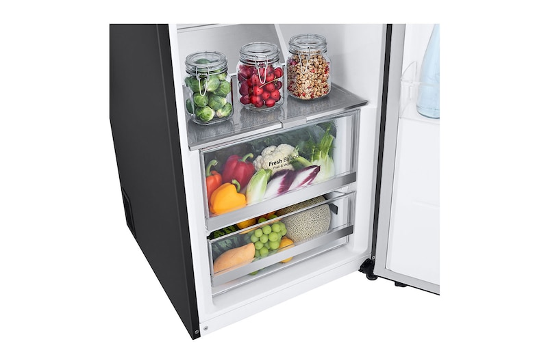 LG 386L Fristående kylskåp (Matte Black) - Energiklass E, Door Cooling™, LINEARCooling™, FRESHBalancer™, Smart Diagnosis™, GLT71MCCSZ